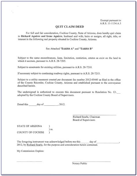 Free Printable Quit Claim Deed Form Arizona Printable Forms Free Online