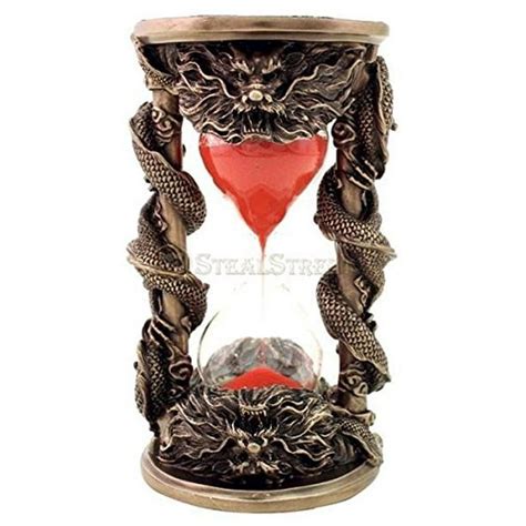 575 Inch Double Chinese Dragon Sand Timer Hourglass With Red Sand