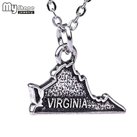 Buy My Shape Virginia State Map Necklace Zinc Alloy