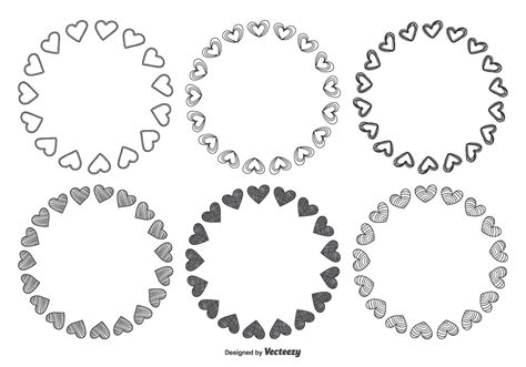 Hand Drawn Style Heart Frame Set Download Free Vector Art Stock