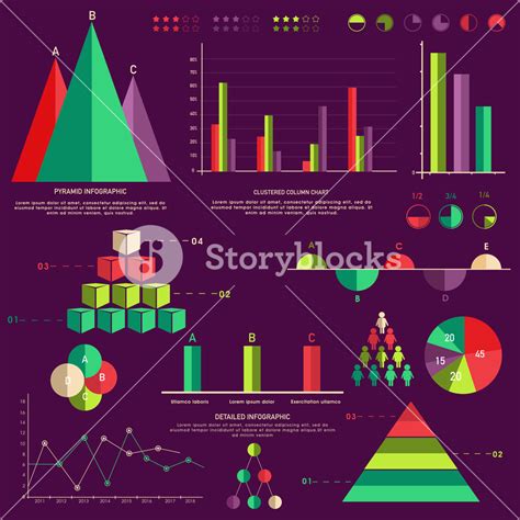 Set Of Colorful Creative Business Infographic Elements Including