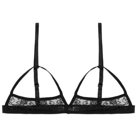 Sexy Womens Cupless Bra See Through Lace Lingerie Wireless Bralette