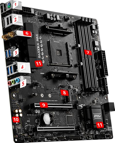 Msi B450m Bazooka Max Wifi Amd Am4 Ddr4 Cf M2 Usb 32 Gen 1 Wi