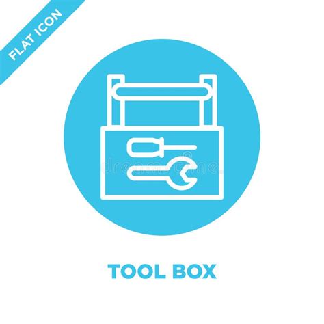 Tool Box Icon Vector Thin Line Tool Box Outline Icon Vector