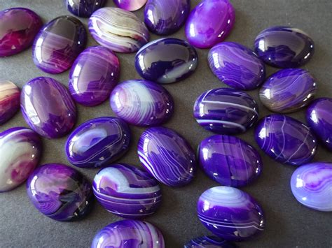 18x13x5mm Natural Purple Agate Gemstone Cabochon Dyed Oval Cabochon