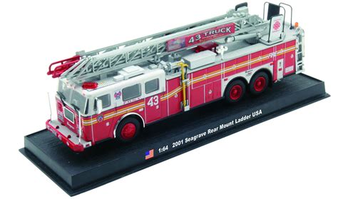Seagrave Rear Mount Ladder Fire Truck Diecast 164 Model Amercom
