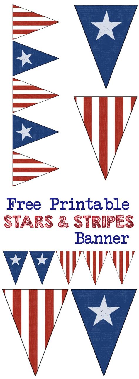 Stars And Stripes Banner Free Printable Paper Trail Design