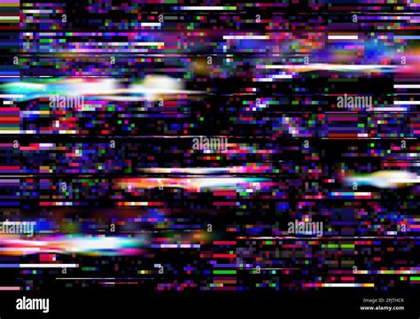 Glitch Screen Background Tv Signal Loss Or Monitor Fail Square Color