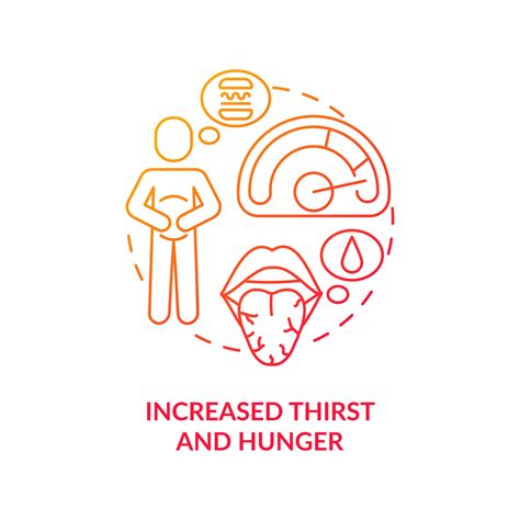 Increased Thirst And Hunger Concept Icon Wanting To Eat Need Of Food