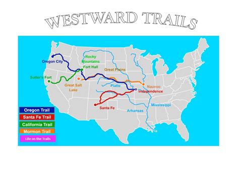 The Map Above Shows The Trails Traveled By Immagrants To Get To The West