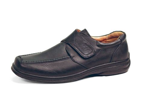 Such shoes are ideal for the elderly or anyone with arthritic fingers. Men's Hook and Loop Washable Shoe - Buck & Buck