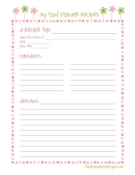 50 8 X 10 Recipe Card Template With Stunning Design By 8 X 10 Recipe