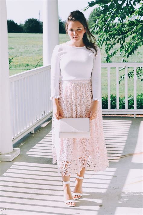 Blush And Lace Modest Church Outfits Lace Outfit Modesty Fashion