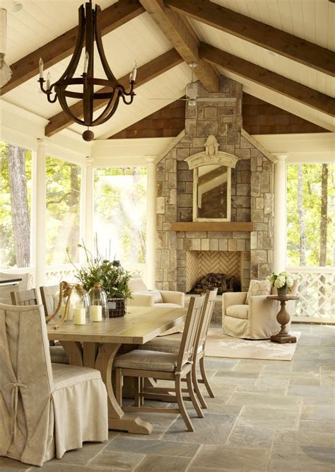 Country French Loggias Traditional Home Outdoor Spaces