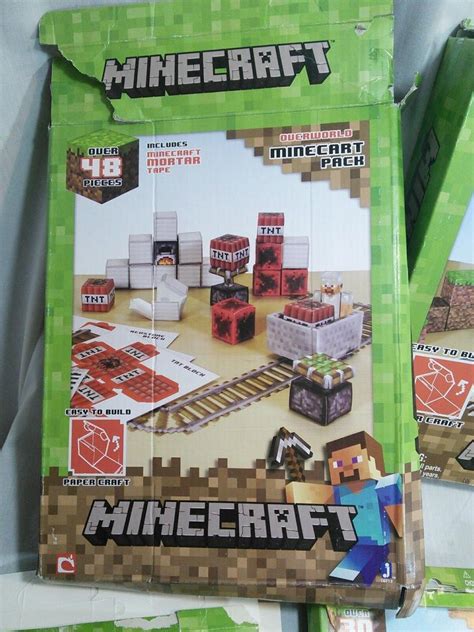 Mixed Lot Of Minecraft Papercraft Overworld Party Pack Animal Hostile