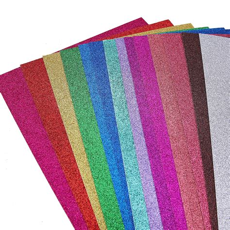 Glitter Cardstock Paper30 Sheets Sparkle Shinny Craft Sheets Multi Color Rainbow Glitter