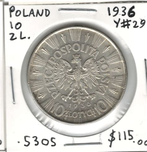 Poland 1936 10 Zlotych London Coin Centre Inc