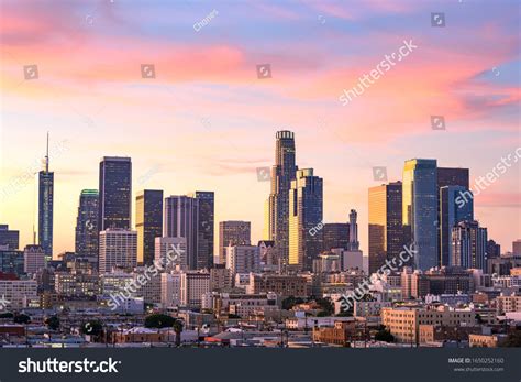 Downtown Los Angeles Skyline Sunset Stock Photo 1650252160 Shutterstock