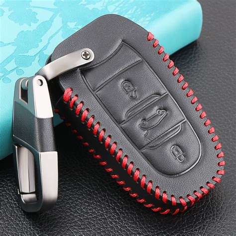 3 Button Leather Car Remote Key Fob Shell Cover Case For Peugeot 3008