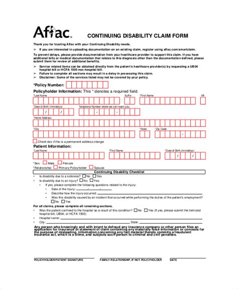 Printable Aflac Claim Forms