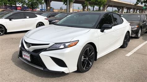 2018 Toyota Camry Xse V6 White With Red Interior Bios Pics