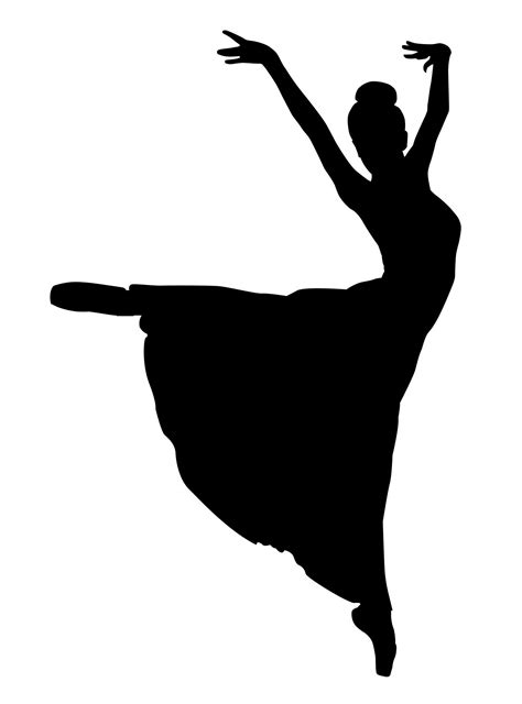 Elegant Ballet Dancer Silhouette Clipart