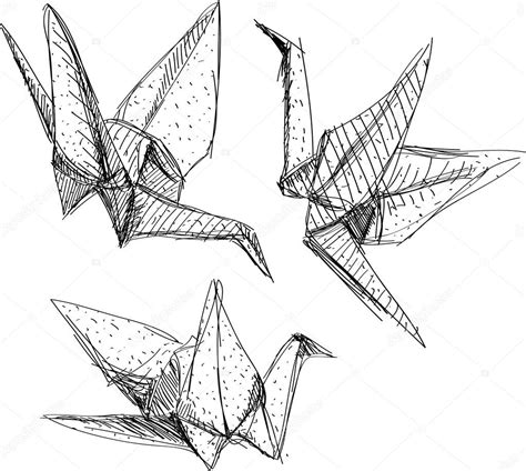 Ich mache sehr gerne origami, vor allem sterne und kusudamas. Grullas de papel origami — Vector de stock #51247367