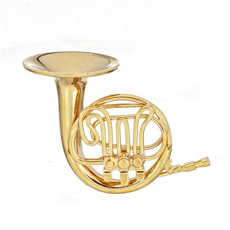 112 1 Scale Miniature Brass Bass Horn With Case Professionhobby