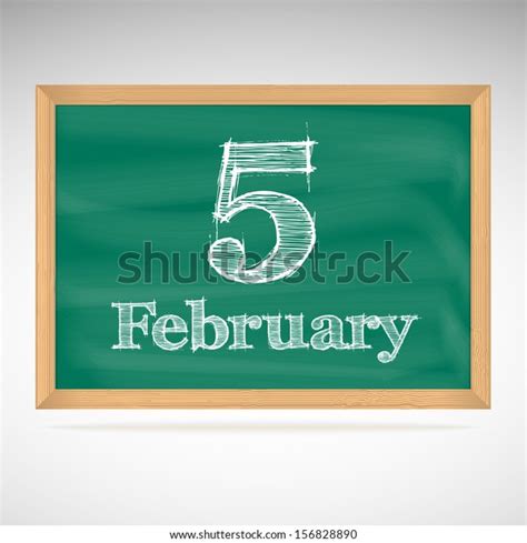 February 5 Day Calendar School Board Stock Vector Royalty Free