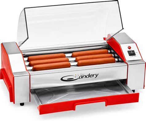 The Candery Hot Dog Roller Sausage Grill Cooker Machine 6 Hot Dog