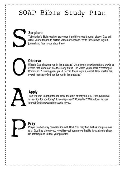 Soap Bible Study Method Free Printable