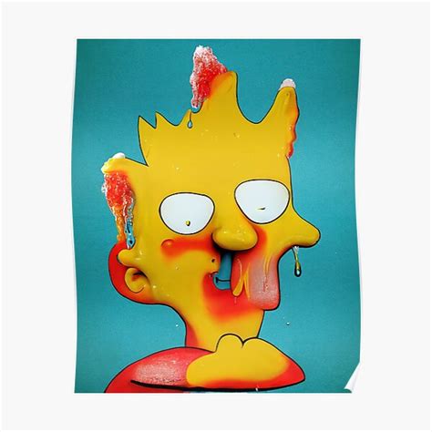 Runny Nose Bart Melties Psychedelic Pop Culture Digital Art Poster