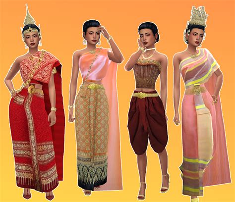 Mmcc And Lookbooks Cultural Lookbook Thai Sims 4 Mods Clothes