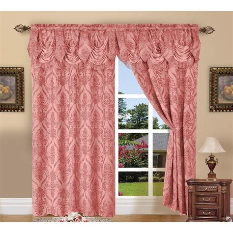 Curtain Window Panels With Attached Fancy Valance Set Of 2 54 X 84