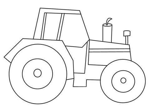 Een leuke peuter kleurplaat van een simpele tractor. Kleurplaat Tractor Peuter