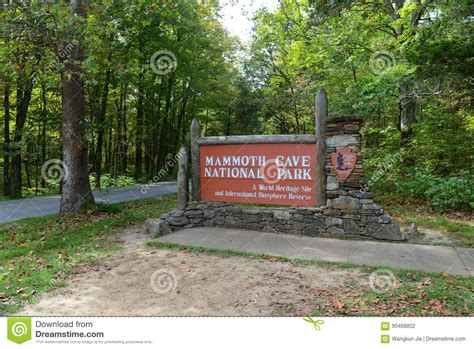 Sign Of Mammoth Cave National Park Usa Editorial Photography Image