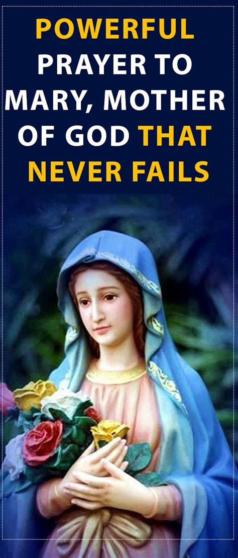 Powerful Prayer To Mary Mother Of God That Never Fails Lent Prayers Easter Prayers Prayers To