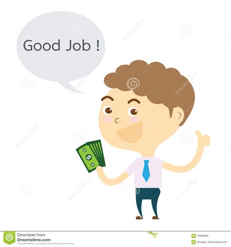 Businessman Holding Money And Thumb Up Good Job Vector Stock Vector