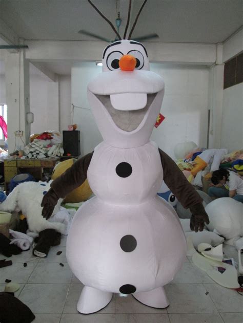 High Quality Party Smiling Olaf Mascot Costume Snowman Fancy Dress