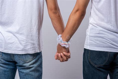Two Men Who Love Each Other Happily Hug Each Other Stock Photo Image