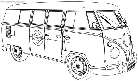 Vw Camper Van Free Colouring Pages