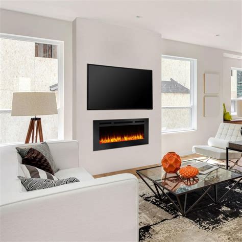 Simplifire Allusion 48 Inch Wall Mount Electric Fireplace Sf All48 Bk