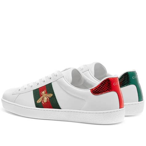Gucci New Ace Grg Bee Sneaker In White For Men Lyst
