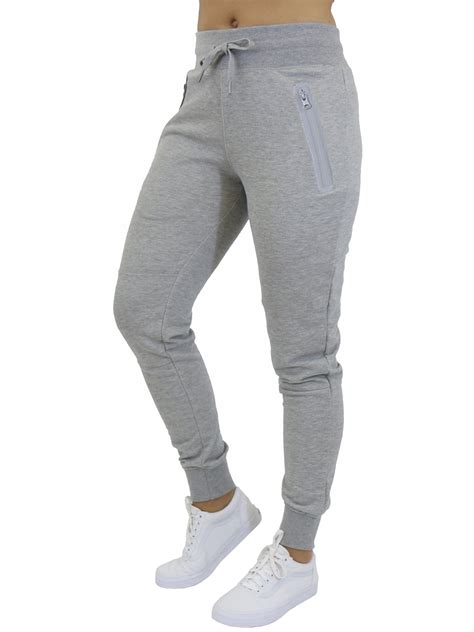 Womens Jogger Pants With Tech Zipper Pockets Slim Fit Design