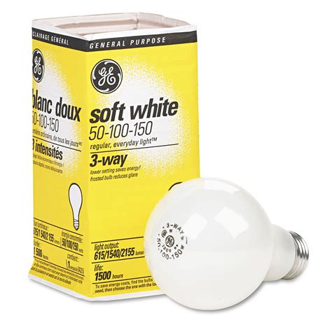 Ge Three Way Soft White Incandescent Globe Bulb 50100150 Watts