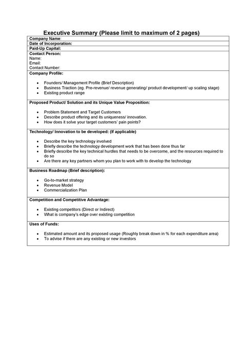 executive brief template