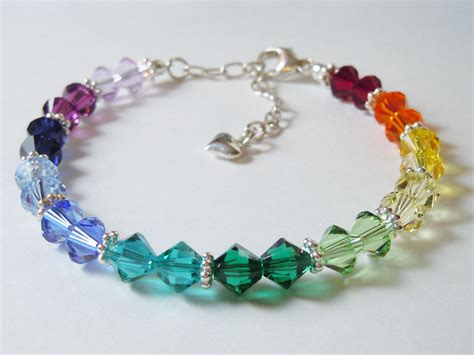 Swarovski Crystal Spectrum Rainbow Beaded Bracelet Stunning Etsy