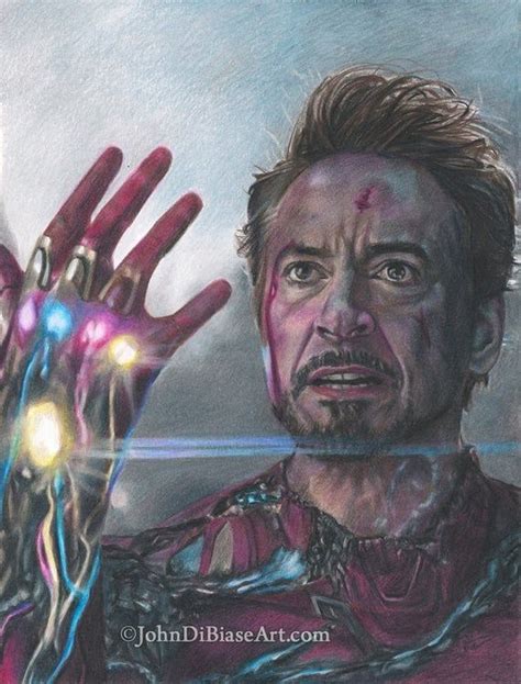 Iron Man Robert Downey Jr From Avengers Endgame Colored Pencil