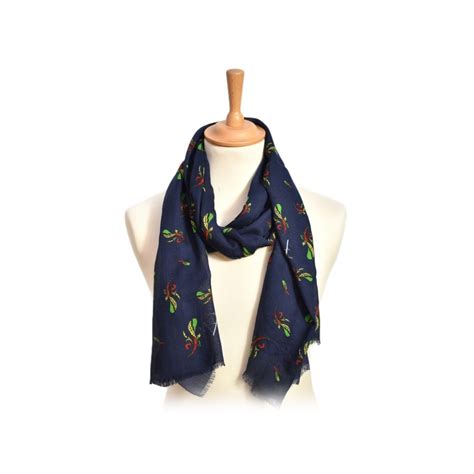 Fefè Napoli Blue Ace Of Sticks Scaramantia Wool Scarf Scarves And