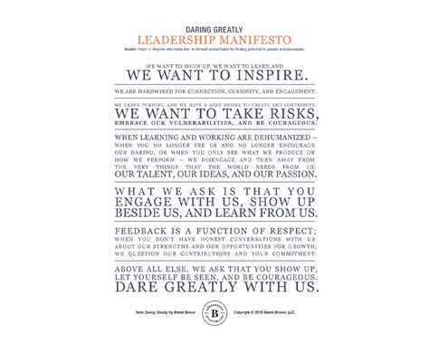 Daring Greatly Leadership Manifesto Brené Brown